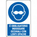 Cartello indossare occhiali lenti opache EN ISO 7010