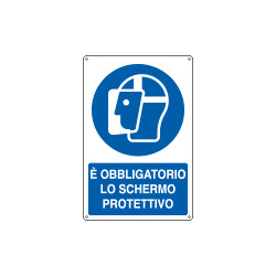 Cartello obbligo schermo protettivo EN ISO 7010