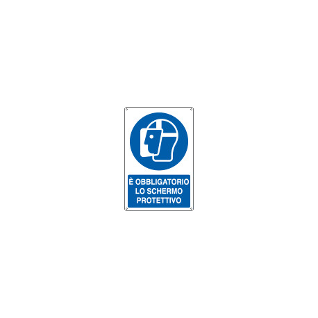 Cartello obbligo schermo protettivo EN ISO 7010