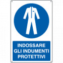 Cartello obbligo indossare indumenti protettivi EN ISO 7010