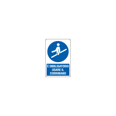 Cartello usare il corrimano EN ISO 7010