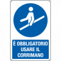 Cartello usare il corrimano EN ISO 7010