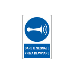 Cartello segnalare l'avviamento EN ISO 7010