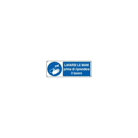 Etichetta adesiva lavare le mani prima di lavorare EN ISO 7010