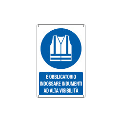 Cartello indossare indumenti alta visibilita' EN ISO 7010
