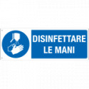 Cartello obbligo " disinfettare le mani" EN ISO 7010