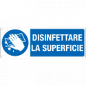 Cartello obbligo " disinfettare la superficie " EN ISO 7010