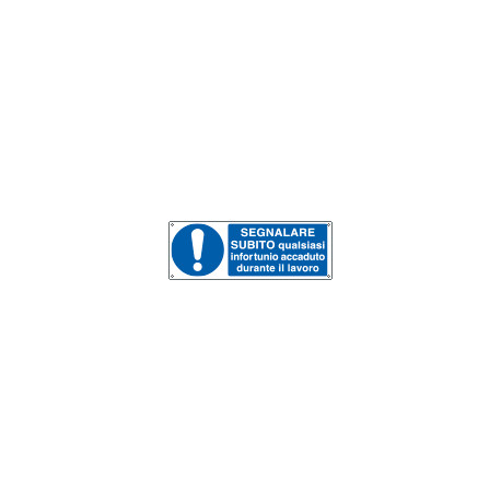 Cartello obbligo segnalare infortuni sul lavoro EN ISO 7010