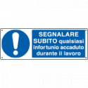Cartello obbligo segnalare infortuni sul lavoro EN ISO 7010