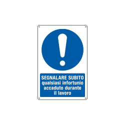 Cartello obbligo segnalare infortuni sul lavoro EN ISO 7010