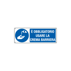 Cartello usare crema barriera EN ISO 7010