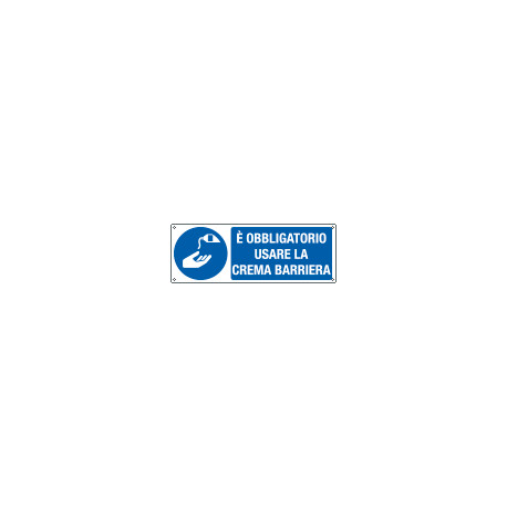 Cartello usare crema barriera EN ISO 7010