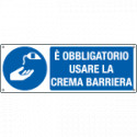Cartello usare crema barriera EN ISO 7010