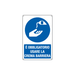Cartello usare crema barriera EN ISO 7010