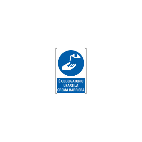 Cartello usare crema barriera EN ISO 7010