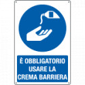 Cartello usare crema barriera EN ISO 7010
