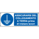 Cartello assicurarsi del collegamento a terra prima EN ISO 7010
