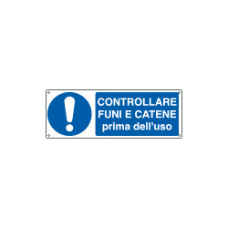 Cartello obbligo controllare funi e catene EN ISO 7010