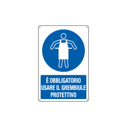 Cartello usare grembiule protettivo EN ISO 7010