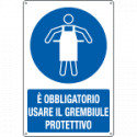 Cartello usare grembiule protettivo EN ISO 7010