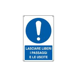 Cartello obbligo lasciare liberi i passaggi EN ISO 7010