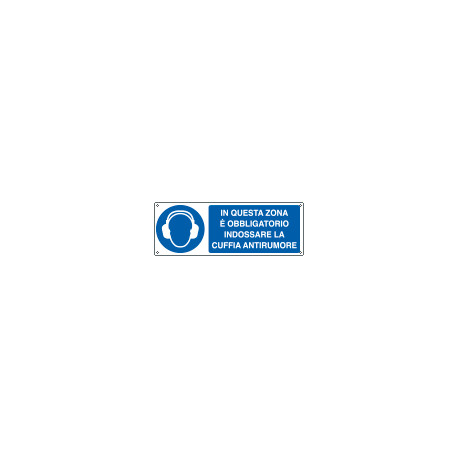 Etichetta obbligo in qesta zona indossare cuffia EN ISO 7010