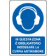 Cartello obbligo In questa zona indossare cuffia EN ISO 7010