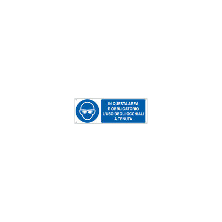 Etichetta adesiva obbligo usare gli occhiali a tenuta EN ISO 7010