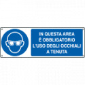 Etichetta adesiva obbligo usare gli occhiali a tenuta EN ISO 7010