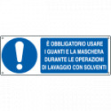 Cartello obbligo usare guanti e maschere. . . EN ISO 7010