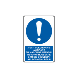 Cartello obbligo coloro che lavorano su macchine EN ISO 7010