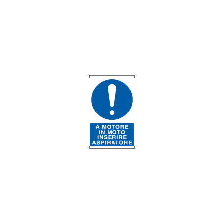 Cartello obbligo a motore moto inserire aspiratore EN ISO 7010