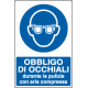 Cartello occhiali durante pulizia aria compressa EN ISO 7010