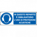 Cartello obbligo in reparto uso protezioni acustiche EN ISO 7010