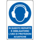 Cartello obbligo in reparto uso protezioni acustiche EN ISO 7010