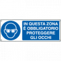Cartello obbligo in questa zona proteggere occhi EN ISO 7010