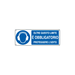 Cartello obbligo protezioni eggere udito oltre limite EN ISO 7010