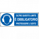 Cartello obbligo protezioni eggere udito oltre limite EN ISO 7010