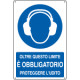 Cartello obbligo proteggere udito oltre limite EN ISO 7010