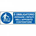 Etichetta adesiva versare rifiuti in appositi contenitori EN ISO 7010