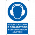 Cartello obbligoproteggere l'udito su macchina EN ISO 7010