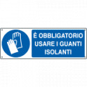 Cartello obbligo usare guanti isolanti EN ISO 7010
