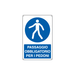 Cartello passaggio obbligatorio per pedoni EN ISO 7010