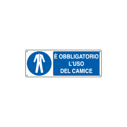 Cartello obbligo uso del camice EN ISO 7010
