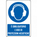 Cartello obbligo "e' obbligatorio l'uso di protezioni acustiche"