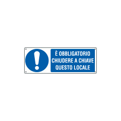 Etichetta adesiva obbligo chiudere chiave locale EN ISO 7010