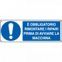 Cartello obbligo Rimontare i ripari prima EN ISO 7010