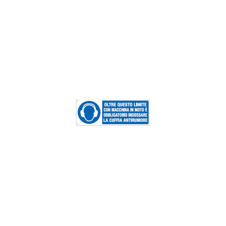 Cartello obbligo oltre limite obbligo cuffia EN ISO 7010