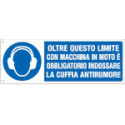Cartello obbligo oltre limite obbligo cuffia EN ISO 7010