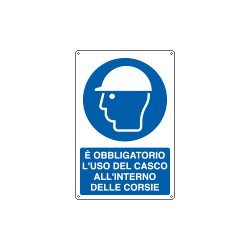 Cartello obbligo e'obbligo l'uso del casco EN ISO 7010